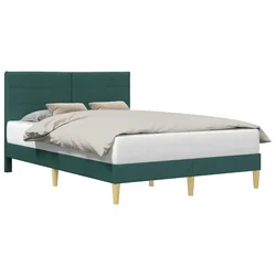 Vidaxl Konstrukcija postelje z vzglavjem Temno siva 137 x 190 cm Blago