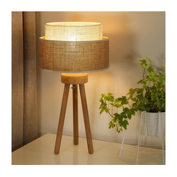 Duolla - Stona lampa YUTE BOHO, 1xE27/15W/230V, prečnik 25 cm, braon/krem