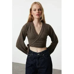 Trendyol Milla ženska bluza TWOAW25BZ00020, braon-braon