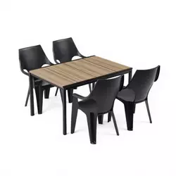Komplet vrtnega pohištva Parker 4+1 pepel-grafit