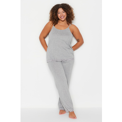 Trendyol Gray Rubber Detailed Knitted Pajamas Kit Completo Pigiama, S da Donna