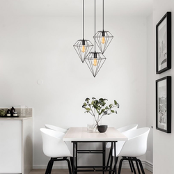 Opviq Luster Elmas-6296, 50 cm, 3xE27, Crni