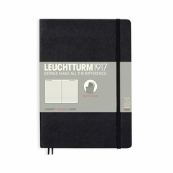 LEUCHTTURM1917 Srednja bilježnica LEUCHTTURM1917 Medium Softcover Notebook - A5, meki uvez, papir s linijama, 123 stranice - Black