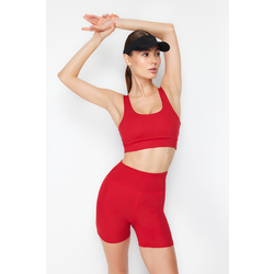 Trendyol Red Brushed Soft Fabric Support/Shaping Print Knitted Sports Bra
