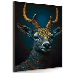Slika modro zlati jelen - 60x90
