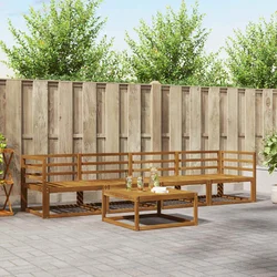 Set vanjskih sofa 5 pcs Prirodna Čvrsto drvo akacije