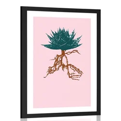 Plakat s paspartujem izjemna Aloe Vera - 30x45 white
