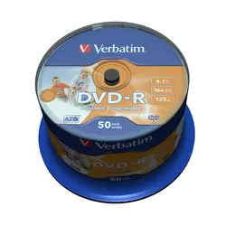 DVD-R 4,7/120 16X SPINDL PRINTABLE PK50 VERBATIM 43533
