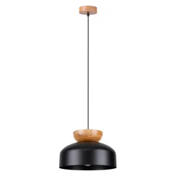Sollux SL.1351 - Luster na kablu MARION 1xE27/15W/230V prečnik 29,5 cm crna