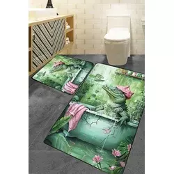 Lessentiel Maison Set prostirki za kupatilo, 2 komada, Zeleni