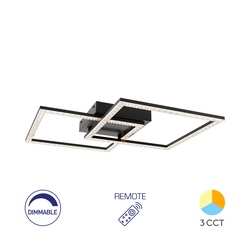 Braytron LED plafonjera BRY-CRYSTAL-A-55W-3U1-DALJINSKI-CRNA