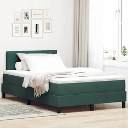 LED Box Spring Krevet Tamnozelena 120 x 200 cm Baršun
