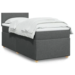 vidaXL Box spring postelja z vzmetnico temno siva 80x200 cm blago