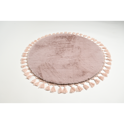 ARTEMIS Okrugli tepih 80x80, Krzneni, Roze
