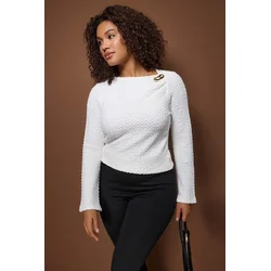 Trendyol Curve Ženska bluza Tbbaw26Af00100, Krem