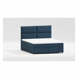 Temno modra boxspring postelja s prostorom za shranjevanje 160x200 cm – Ropez