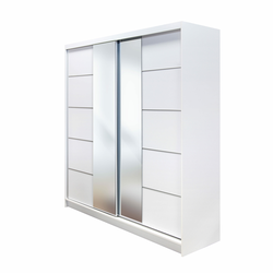 L decor Klizni ormar sa ogledalom Basti V 200, 200x58x215cm, Beli