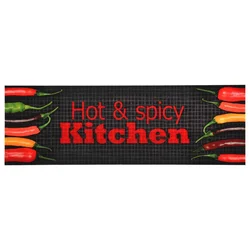 Kuhinjski tepih s natpisom Hot & Spicy perivi 60 x 300 cm