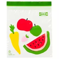 ISTAD Vrećica s kopčom, voće/povrće zelena, 1 l