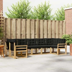 Set vanjskih sofa s jastukom 7 pcs Bijela i crna