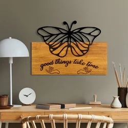 Wallity Zidna dekoracija Butterfly 5, 58 x 42 x 3 cm, Smeđa