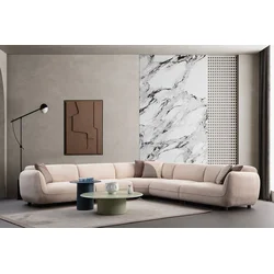 Atelier del Sofa Ugaona garnitura Pavia, 335x335x75 cm, Krem