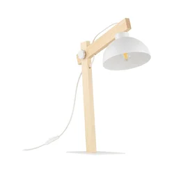 Stona lampa OSLO 1xE27/15W/230V borovina/bela