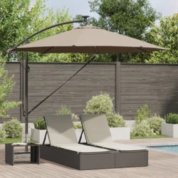 Suncobran Sivo-smeđa 294 x 294 x 248 cm Poliester i aluminij