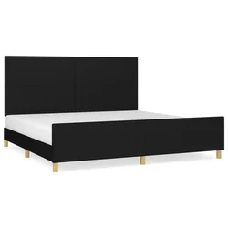 Vidaxl Posteljni okvir brez vzmetnice črn 200x200 cm blago