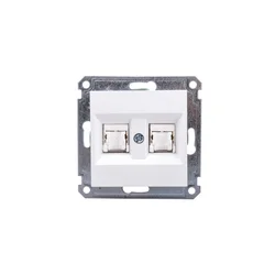 Lumina dvojna računalniška vtičnica RJ45 Cat.5e UTP bela WL2120
