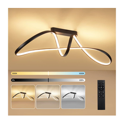 Brilagi-LED Prigušiva stropna lampa TWISTER LED/60W/230V 3000-6000K crna + daljinski upravljač