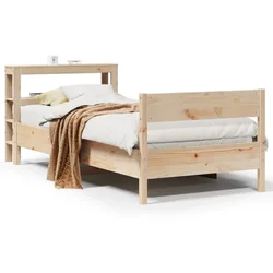 Vidaxl Posteljni okvir brez vzmetnice 75x190 cm trdna borovina