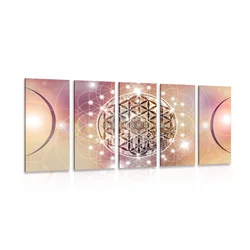 5-delna slika očarljiva Mandala - 100x50