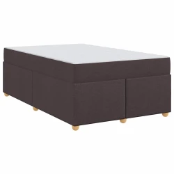 Vidaxl Posteljni okvir z vzmetnico Temno rjava 120 x 190 cm blago