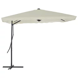 Vanjski suncobran s čeličnim stupom 250 x 250 cm boja pijeska