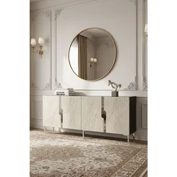 Hanah Home komoda Evva 150, 125 cm, antracit / travertin / srebrna