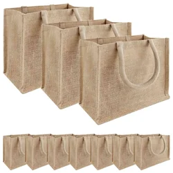 vidaXL Jutene torbe 10 pcs Naravna 26 x 22 x 14 cm 100% Tossa juta