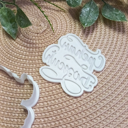 KREATIVNI SLATKIŠI Modla za ukrašavanje božićnih kolača Srećan Božić, 5 cm, Bela