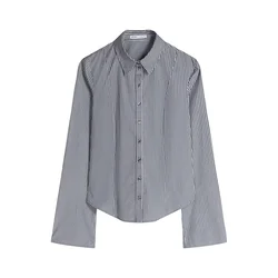 Bershka Bluza siva/bela