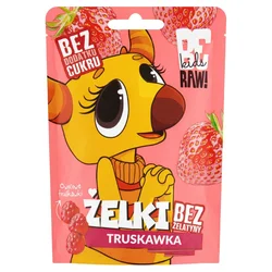 Otroški žele bonboni Be Raw! z okusom jagode, brez sladkorja, 35 g