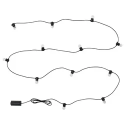 UTSUND LED lanac s 12 sijalica, napolju/na baterije crna