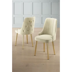 Hanah Home Set stolica Newa, 46x94x46 cm, 6 komada, Zlatno-krem boje
