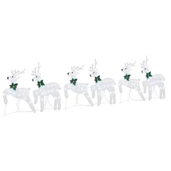 LED Riječni jeleni 6 pcs Srebrno tkanina