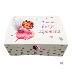 Anđeo čuvar na Kutiji uspomena za djevojčice kao poklon za krštenje ili rođendan - 28. - 16727