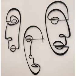 Wallity APT611MS Zidna dekoracija Abstract Line, 3 komada, Crna