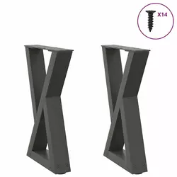 Noge za klub stolić 2 kom. antracit 28 x (42-43,3) cm čelik