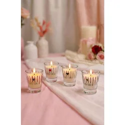 Set sveća Retro Love (4 komada) - Crvena, Plava, Zelena, Crna