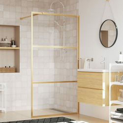 Stijenka za walk-in tuš sa staklom ESG zlatna 115 x 195 cm