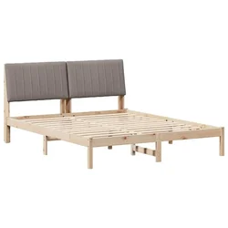 Vidaxl Konstrukcija postelje Rjava 150 x 200 cm Masivno borovo les
