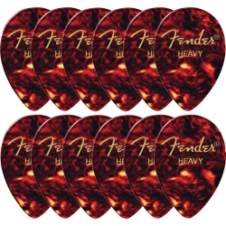 Fender 358 Shape Classic Celluloid Picks Shell Heavy 12 Pack